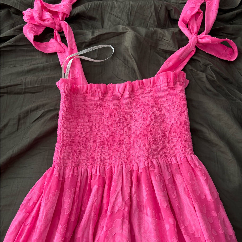 Lilly Pulitzer Hot Pink Midi Sundress With Tie Straps